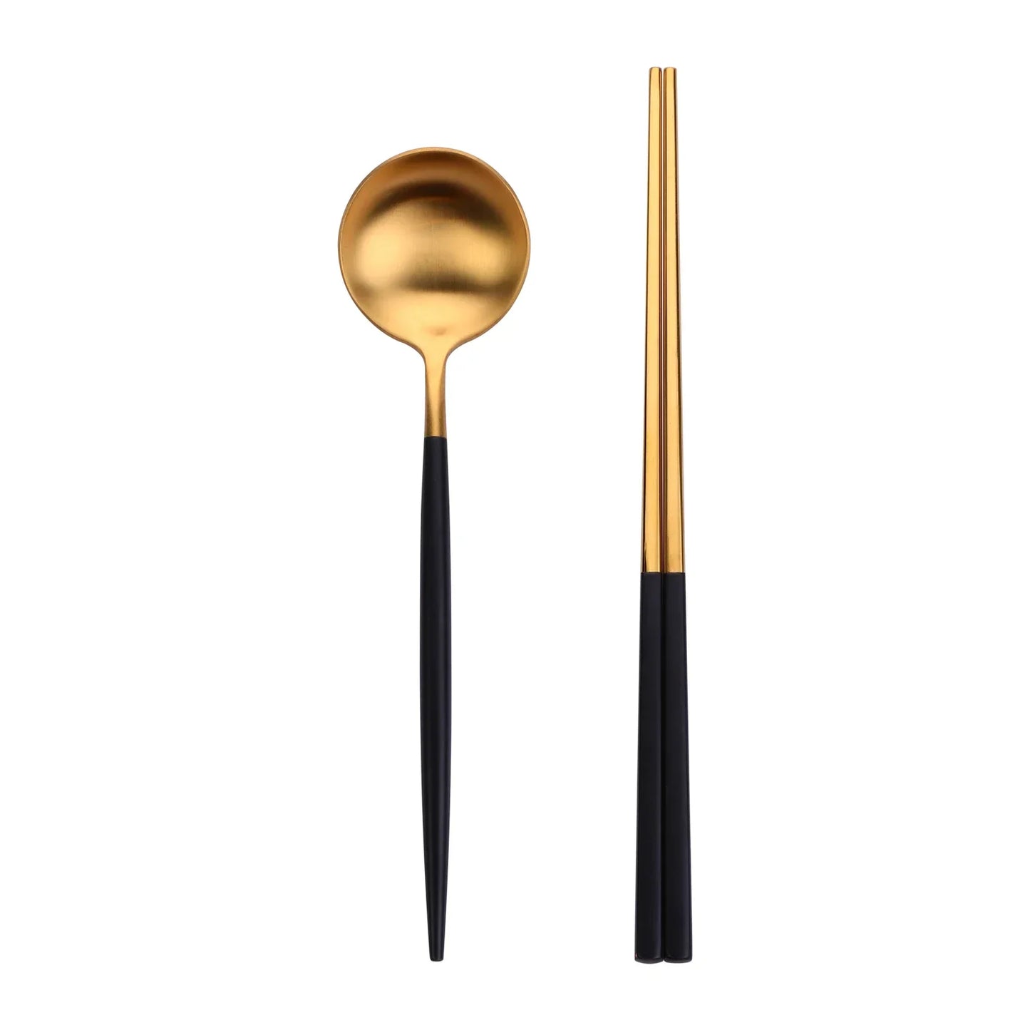 Stainless Steel Chopstick and Spoon Set | Luxury Korean Tableware
