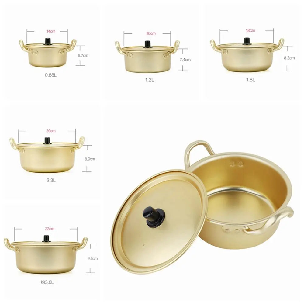 Golden Korean Ramen Pot | Lightweight Aluminum Noodle Pot